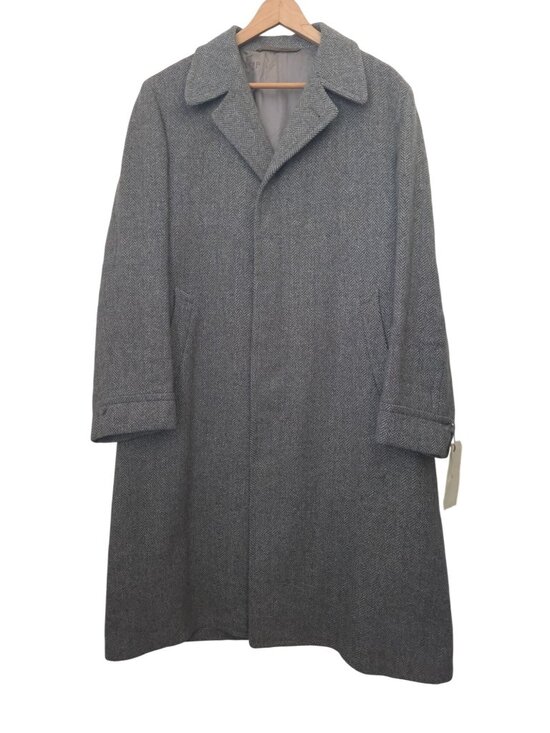 Stanley Other - Vintage Sony Studios Wardrobe x STANLEY Gray Herringbone Wool Overcoat Sz 40